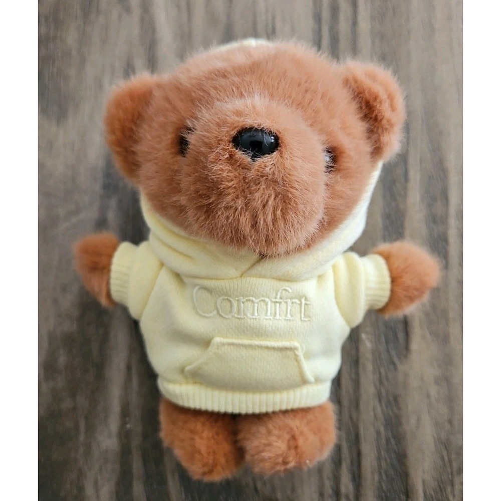 Comfrt The Teddy Bear Bag Charm Keychain Buttercream Yellow Hoodie NIB - Picture 3 of 9